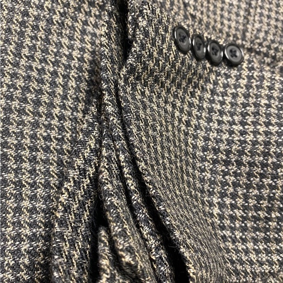 OSCAR de la Renta tan/black houndstooth men’s size 40L. - Picture 9 of 14